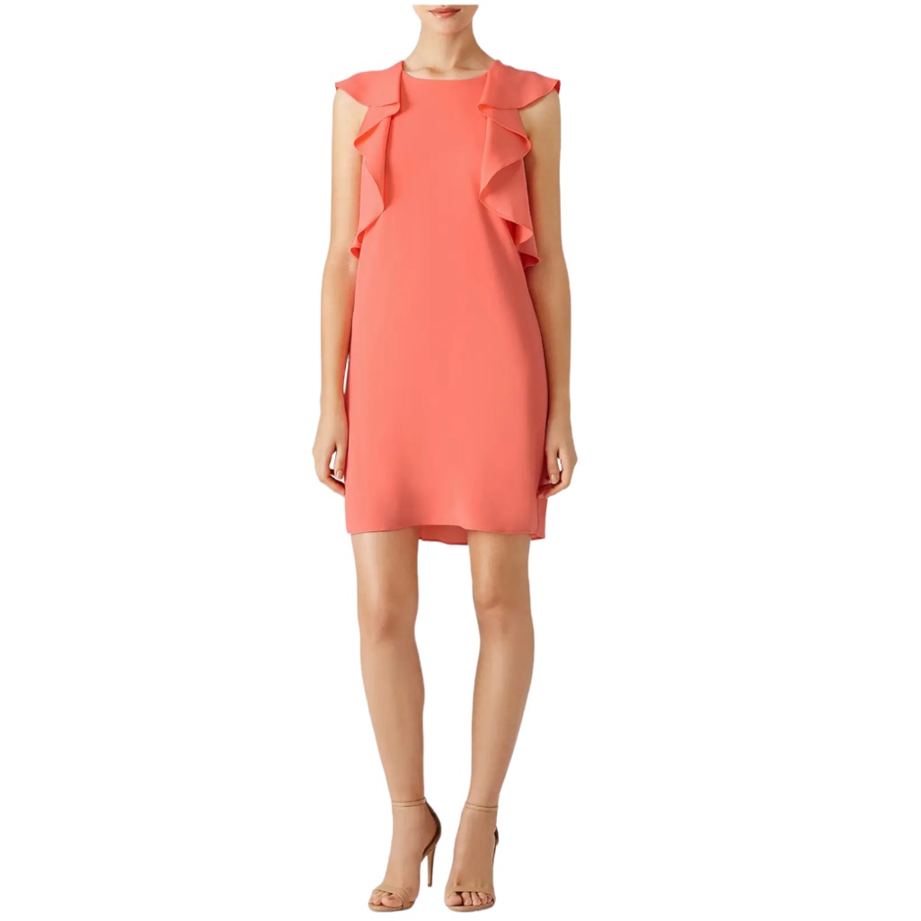 Bcbgmaxazria Jenni Ruffle Shoulder Dress